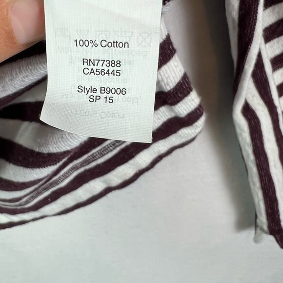 Madewell Sweater Top Womens Small Maroon Stripes Slub - Picture 13 of 15